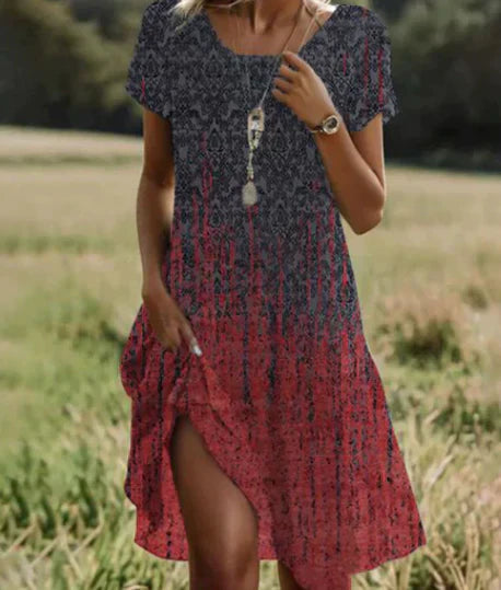 Kauri flowing summer dream dress with vibrant print in a relaxed, breezy silhouette