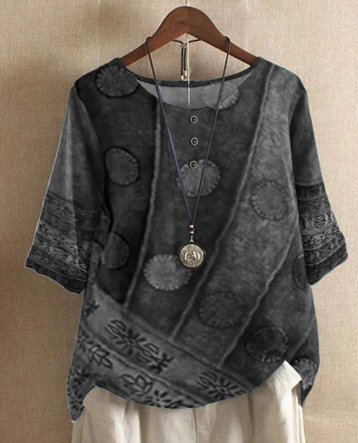 Jael elegant harmony flowy boho top with nature-inspired print, shown in multiple colours