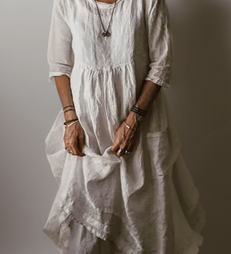 Adeline flowing maxi dress with a relaxed, floor-length silhouette