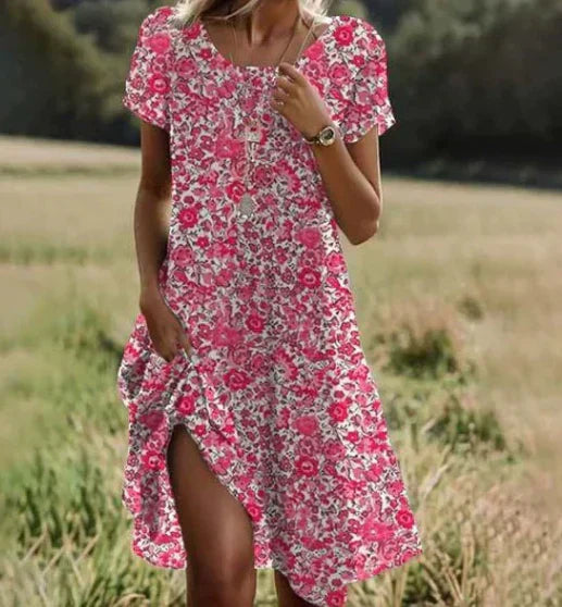 Kauri flowing summer dream dress with vibrant print in a relaxed, breezy silhouette