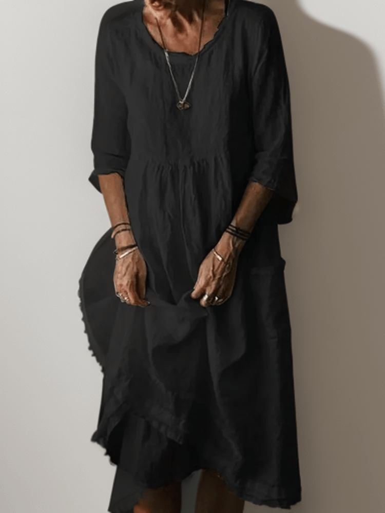 Adeline flowing maxi dress with a relaxed, floor-length silhouette