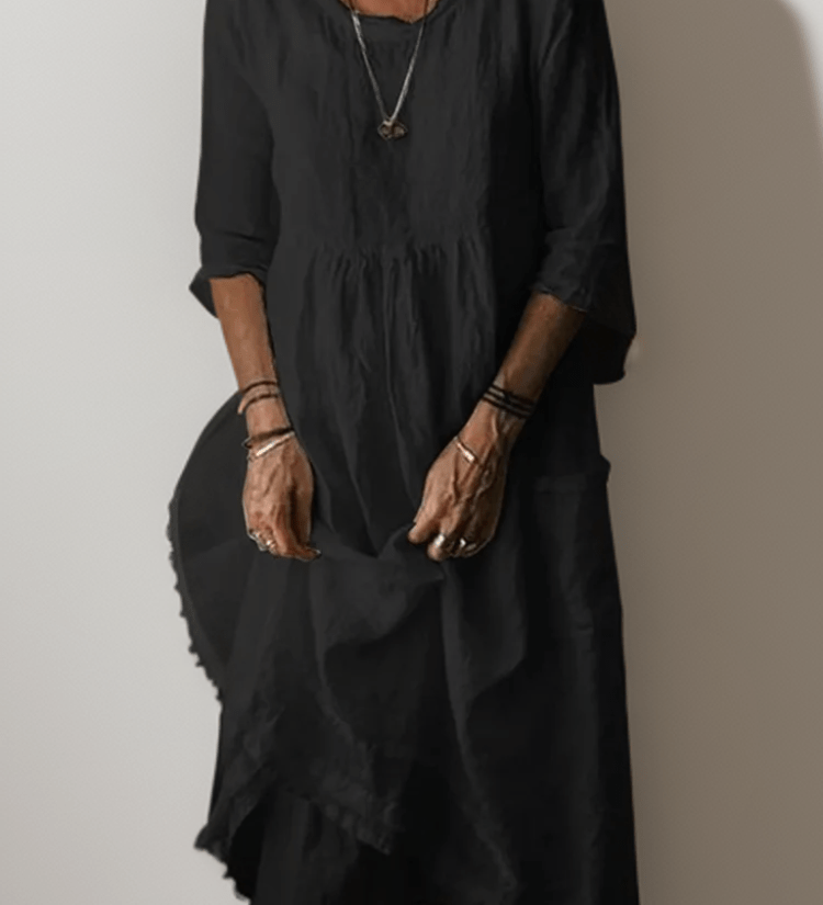 Adeline flowing maxi dress with a relaxed, floor-length silhouette