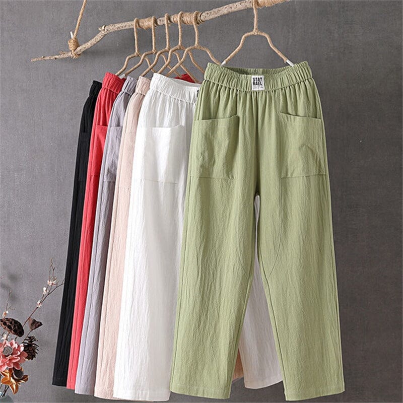 Flaris breezy comfort pants shown in multiple colours with a relaxed casual fit