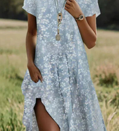 Kauri flowing summer dream dress with vibrant print in a relaxed, breezy silhouette