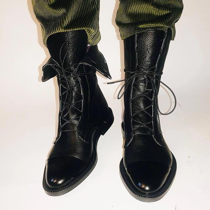 Andrea heeled boots shown in black and brown with a sleek modern silhouette
