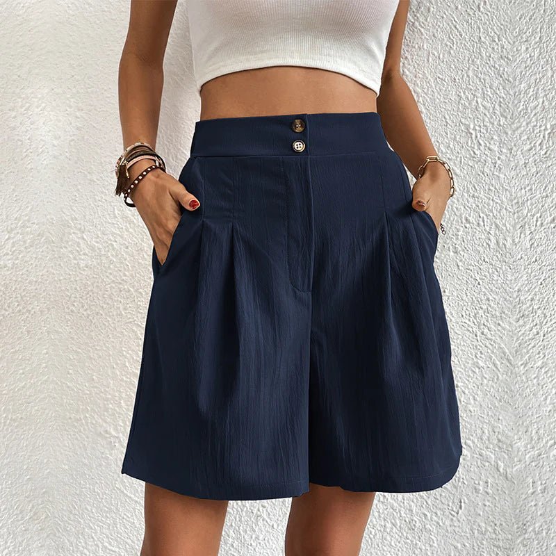 Celina high-waist comfort shorts shown in a soft, casual style