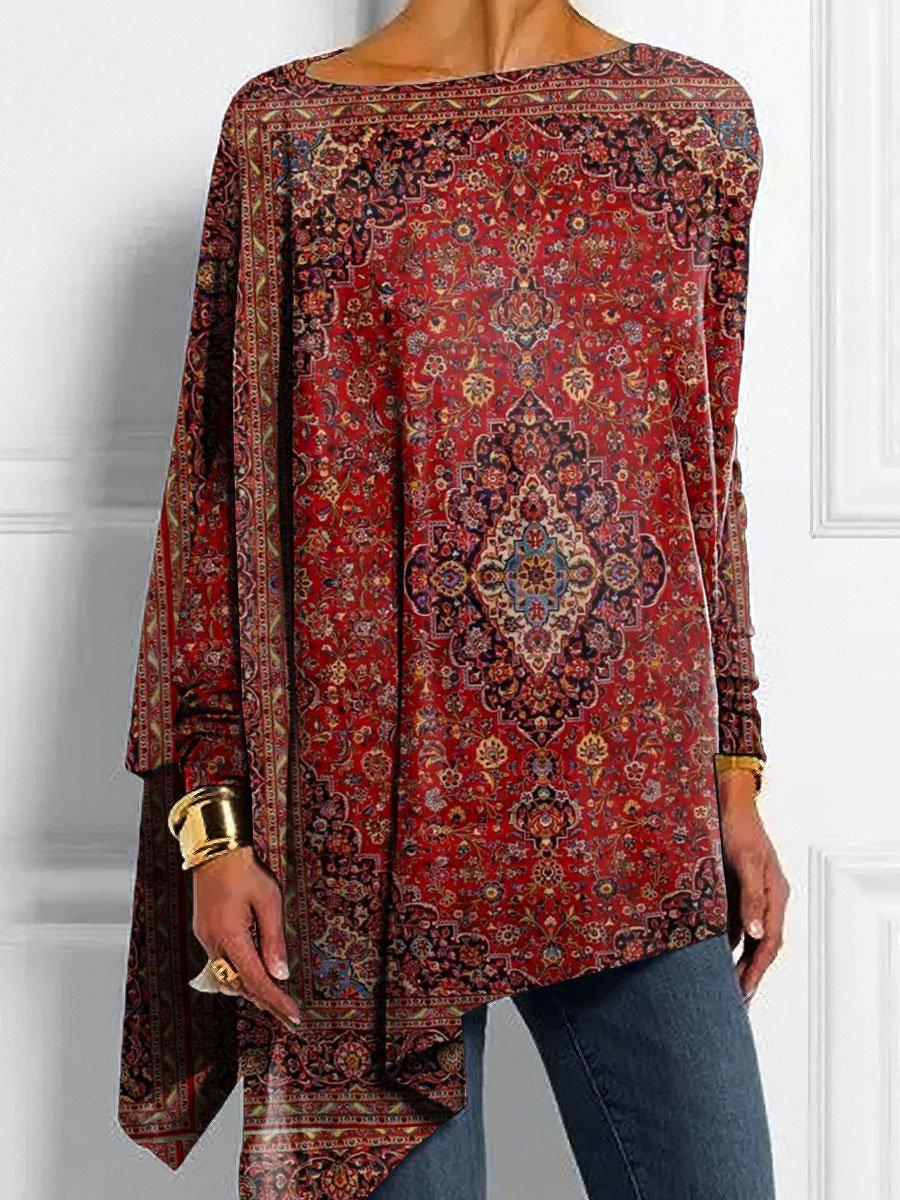 Presley graceful boatneck top in burgundy with long sleeves and a flattering drape