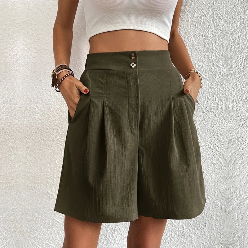 Celina high-waist comfort shorts shown in a soft, casual style