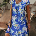 Amala Coastal Bloom floral mini dress with V-neckline and relaxed A-line silhouette