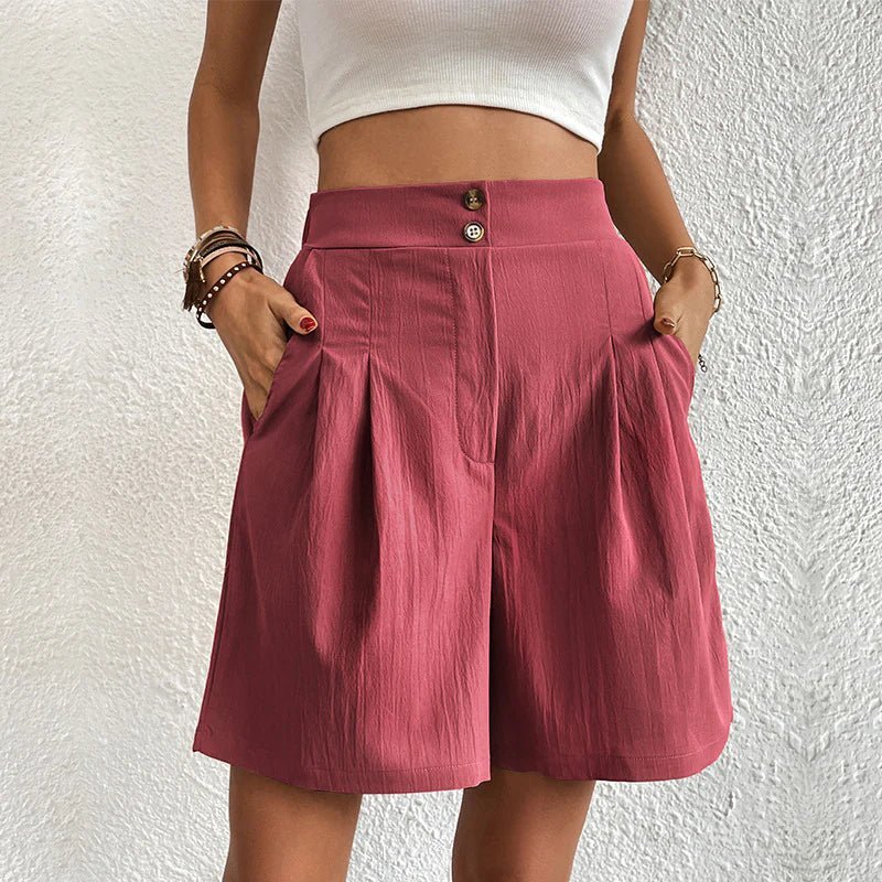Celina high-waist comfort shorts shown in a soft, casual style
