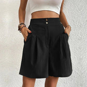 Celina high-waist comfort shorts shown in a soft, casual style
