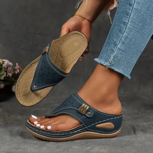 Lillian luxe comfort sandals for women, available in black, blue, bordeaux red and brown