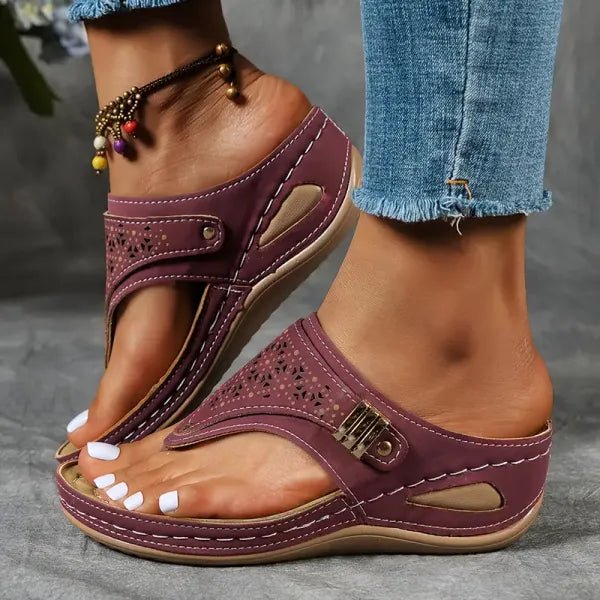 Lillian luxe comfort sandals for women, available in black, blue, bordeaux red and brown