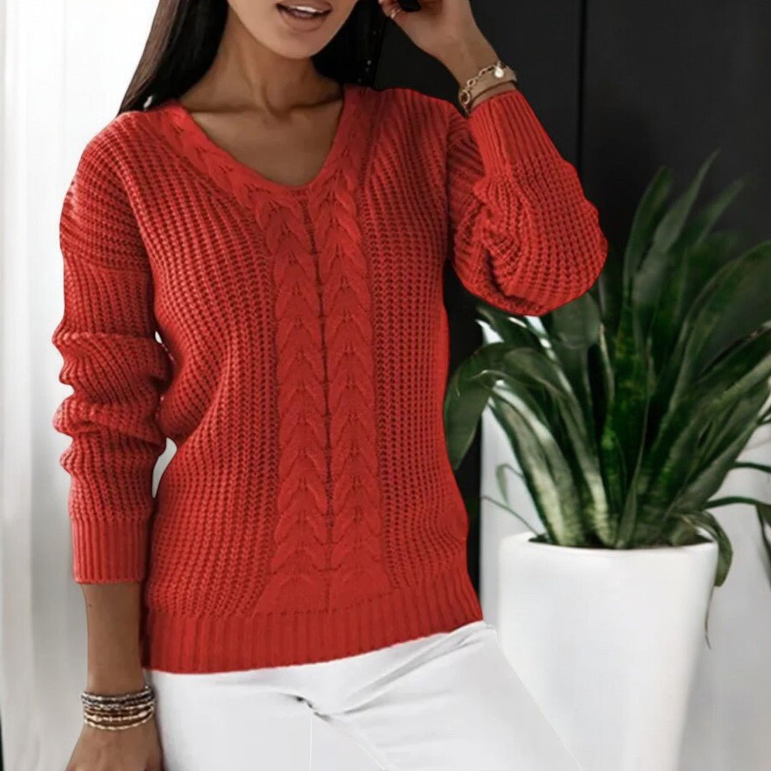 Candice Scandi-inspired knit top with a classic Nordic pattern and relaxed fit