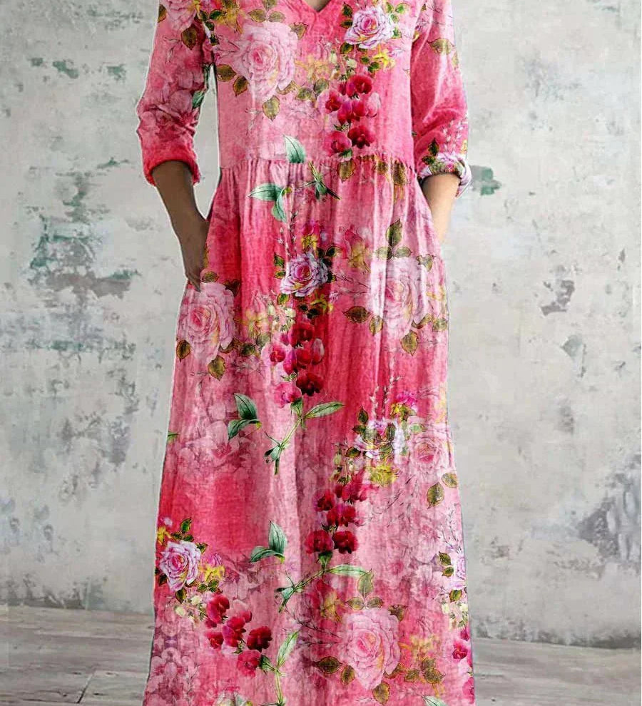 Lumina timeless floral day dress in a flattering, easy-wearing silhouette