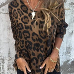 Lyka sleek leopard print top shown in white and brown