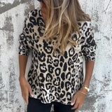 Lyka sleek leopard print top shown in white and brown