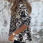 Lyka sleek leopard print top shown in white and brown