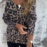 Lyka sleek leopard print top shown in white and brown
