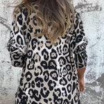 Lyka sleek leopard print top shown in white and brown