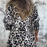 Lyka sleek leopard print top shown in white and brown