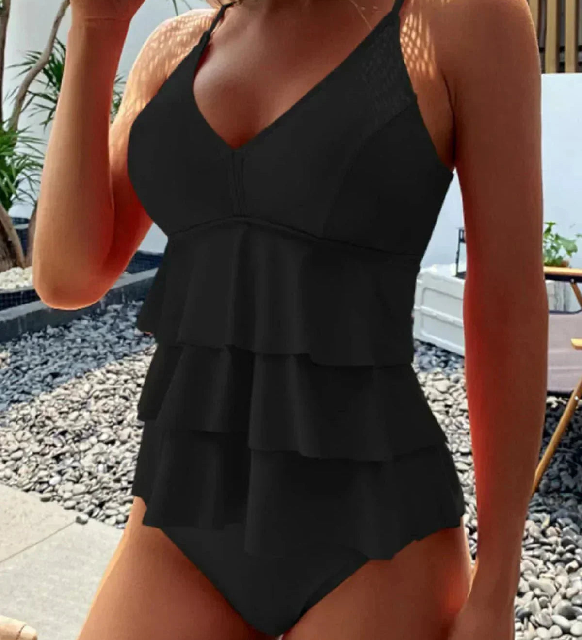 Alea chic tummy coverage swimsuit for women shown in a solid colour