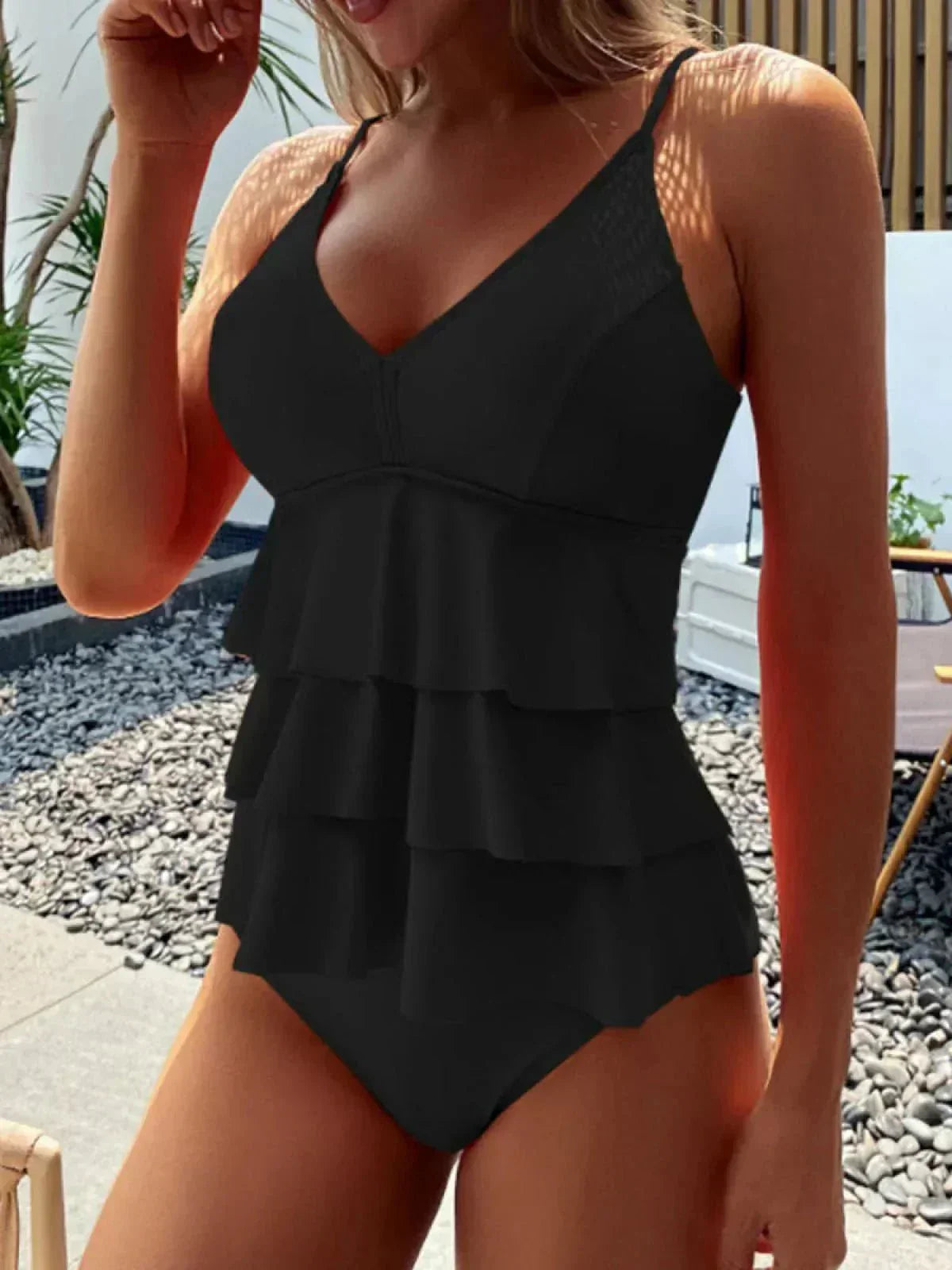 Alea chic tummy coverage swimsuit for women shown in a solid colour