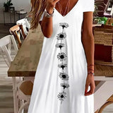Amala Coastal Bloom floral mini dress with V-neckline and relaxed A-line silhouette